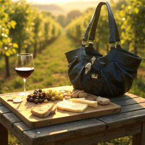 Vintage Y2K Paolo Masi Black Calf Leather Shoulder Tote Bag Purse Leather Flower